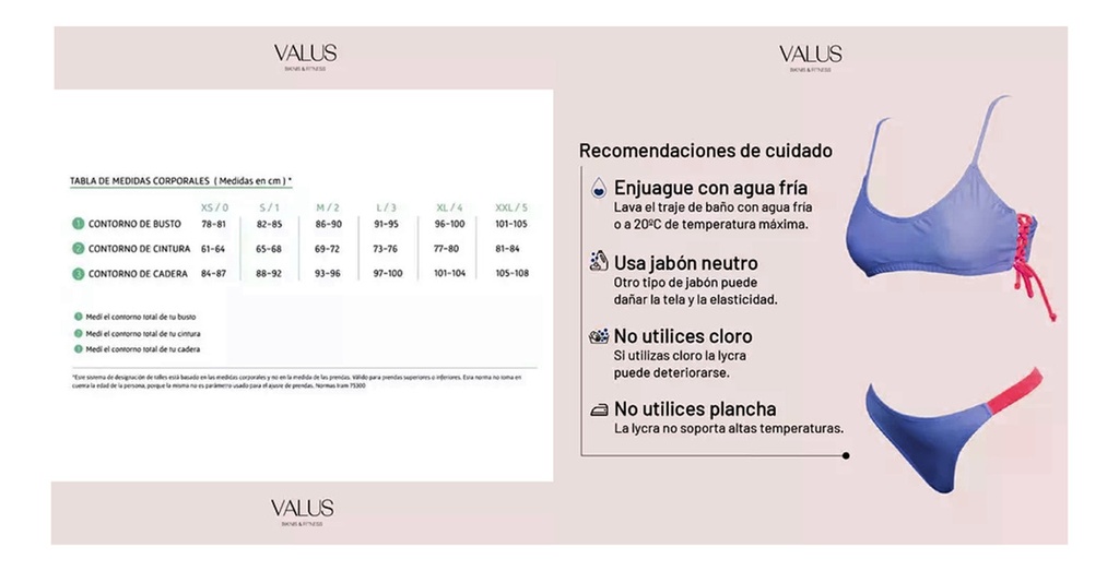 Conjunto Bikini Corpiño Top Colaless Regulable Valus Shanti