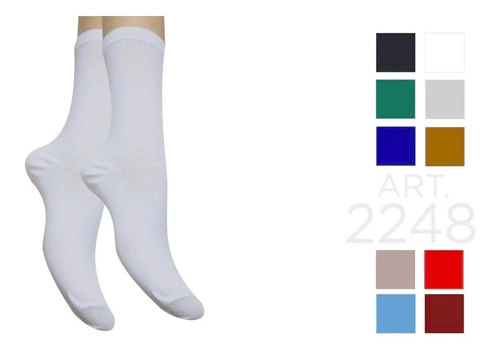 Media Soquete Largo De Algodón Mujer Corinto Art 2248