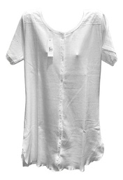 [FER827388BLA1] Camison Camisola Manga Corta Con Botones Algodon Ferz 827388