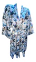 Bata De Satén Raso Seda Estampado Flores Nicolle Naira 303