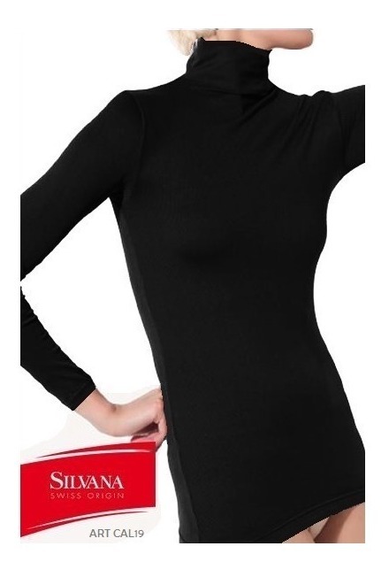 Polera De Microfibra Cuello Alto Manga Larga Cal19 Silvana