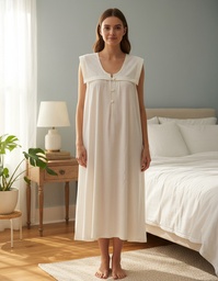 [FER827215CRE2] Camison Vestido De Verano Musculosa Marcela Ferz 827215