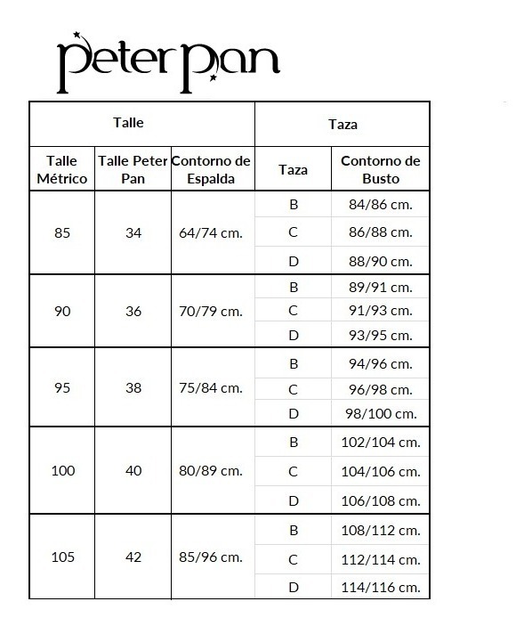 Corpiño De Lycra Sin Aro Peter Pan Art. 803 Tazas B Y C 