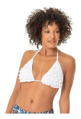 Bikini Triangulo Malla Corpiño Con Volados Bianca Ar 3061