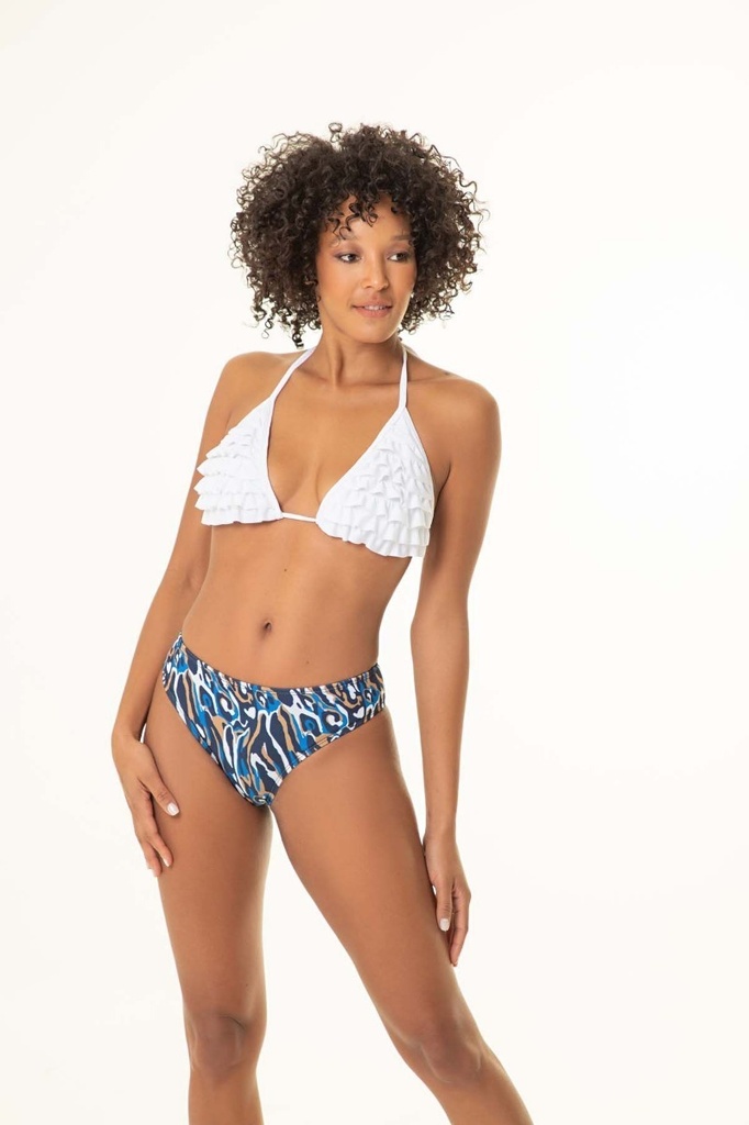 Bikini Triangulo Malla Corpiño Con Volados Bianca Ar 3061