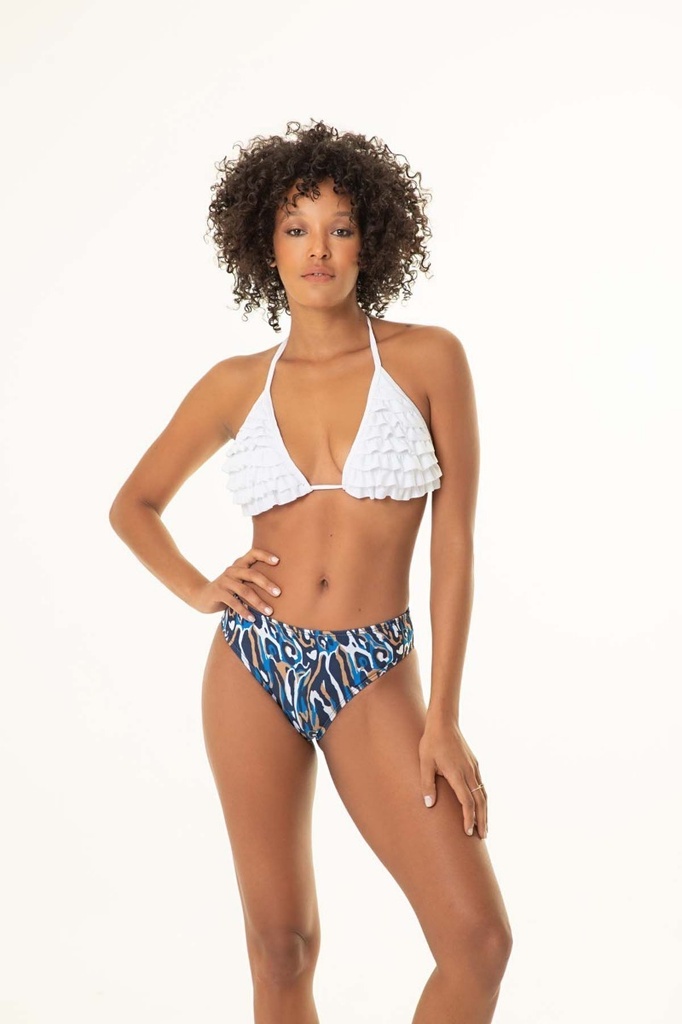 Bikini Triangulo Malla Corpiño Con Volados Bianca Ar 3061