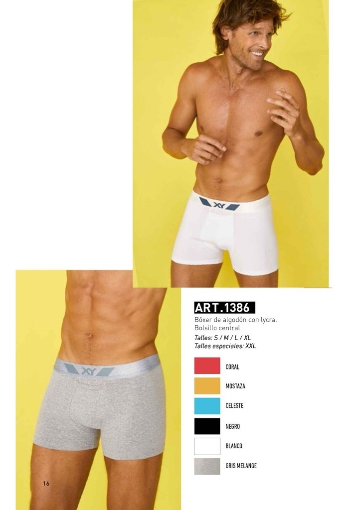 Calzoncillo Boxer Corto  Hombre Xy Con Bolsillo Art. 1386