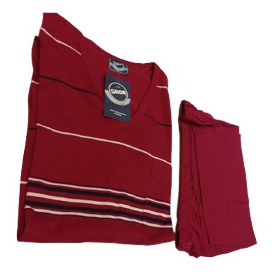 Pijama Hombre Varon Algodon Jersey Rayado Silor Verano 2183