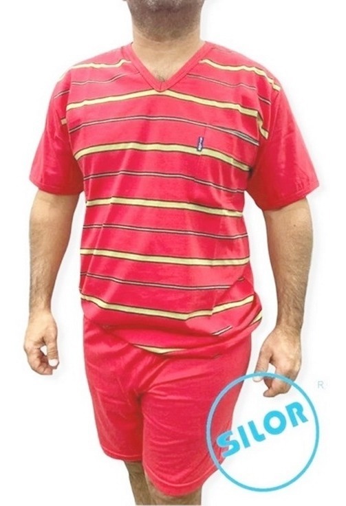 Pijama Hombre Varon Algodon Jersey Rayado Silor Verano 2183