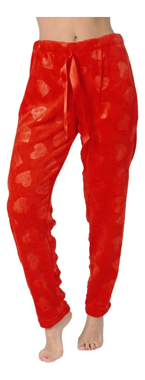 Pantalon Pijama Polar Soft Corazones Plush Maria Pia 498
