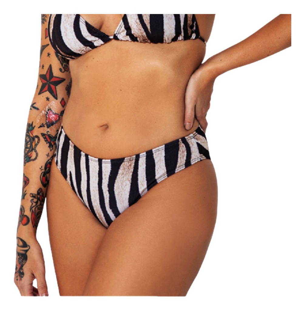 Bombacha Colales Alta Malla Bikini Estampada Bianca Ar 24280