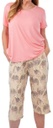 Pijama Mujer Verano Manga Corta Y Pantalón Capri Pink 11692