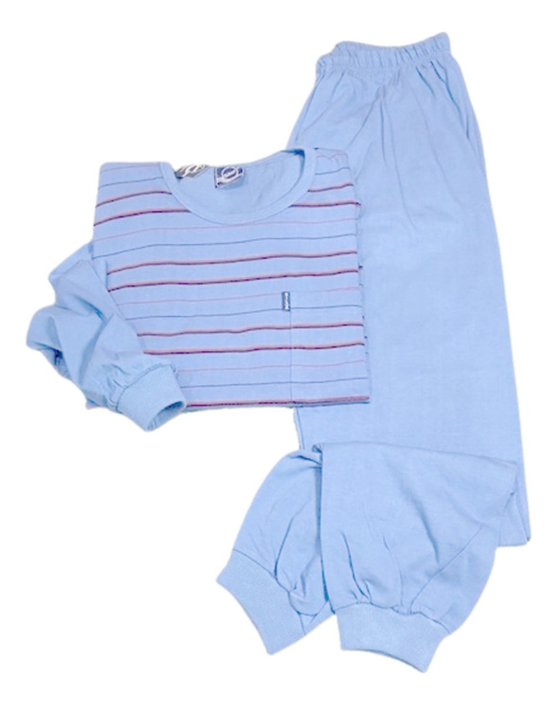 Pijama Hombre Invierno Varon Algodon Jersey Rayas Silor 2134