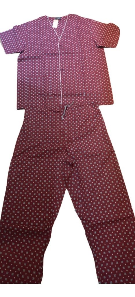 Pijama Hombre Manga Corta Pantalon Largo Camisero Habano 962