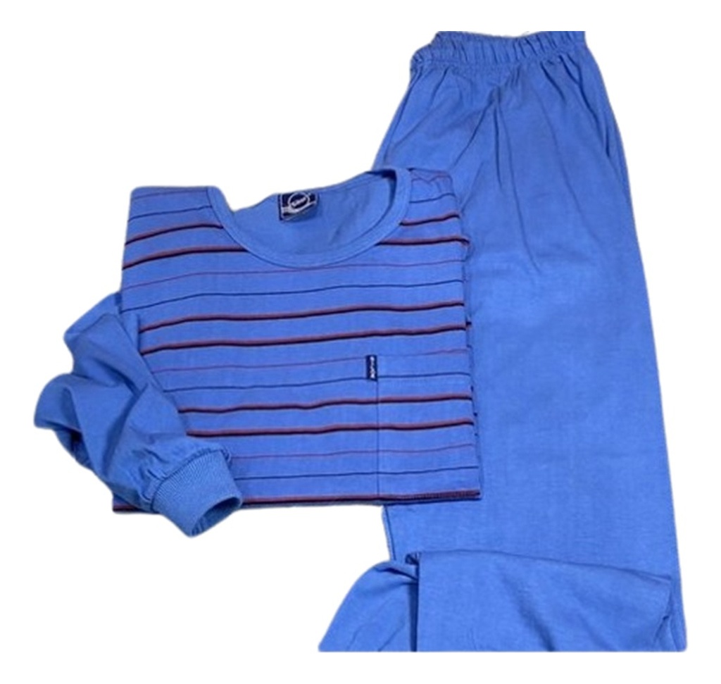 Pijama Hombre Invierno Algodon Cuello Redondo Silor 1301