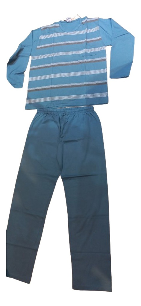 Pijama Hombre Invierno Algodon Cuello Redondo Silor 1301