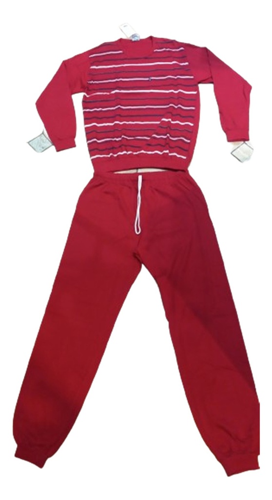 Pijama Hombre Invierno Varon Algodon Jersey Rayas Silor 400