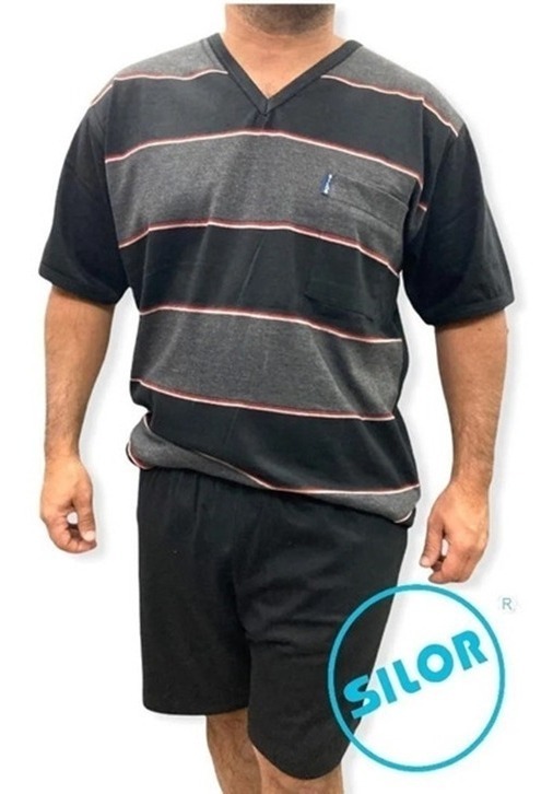 Pijama Hombre Varon Algodon Jersey Rayado Silor Verano 2183