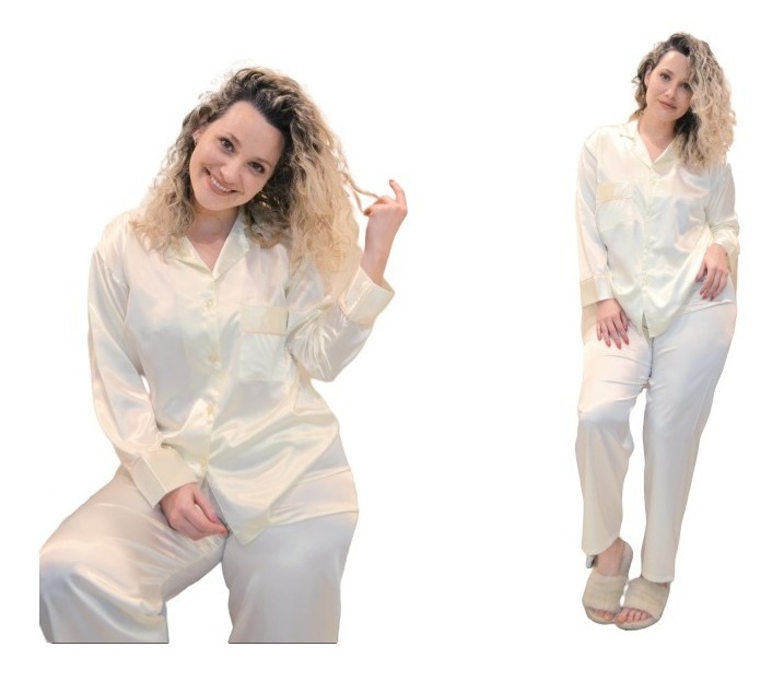 Pijama De Satén Italiano Talle Grande Nicolle Naira 401e
