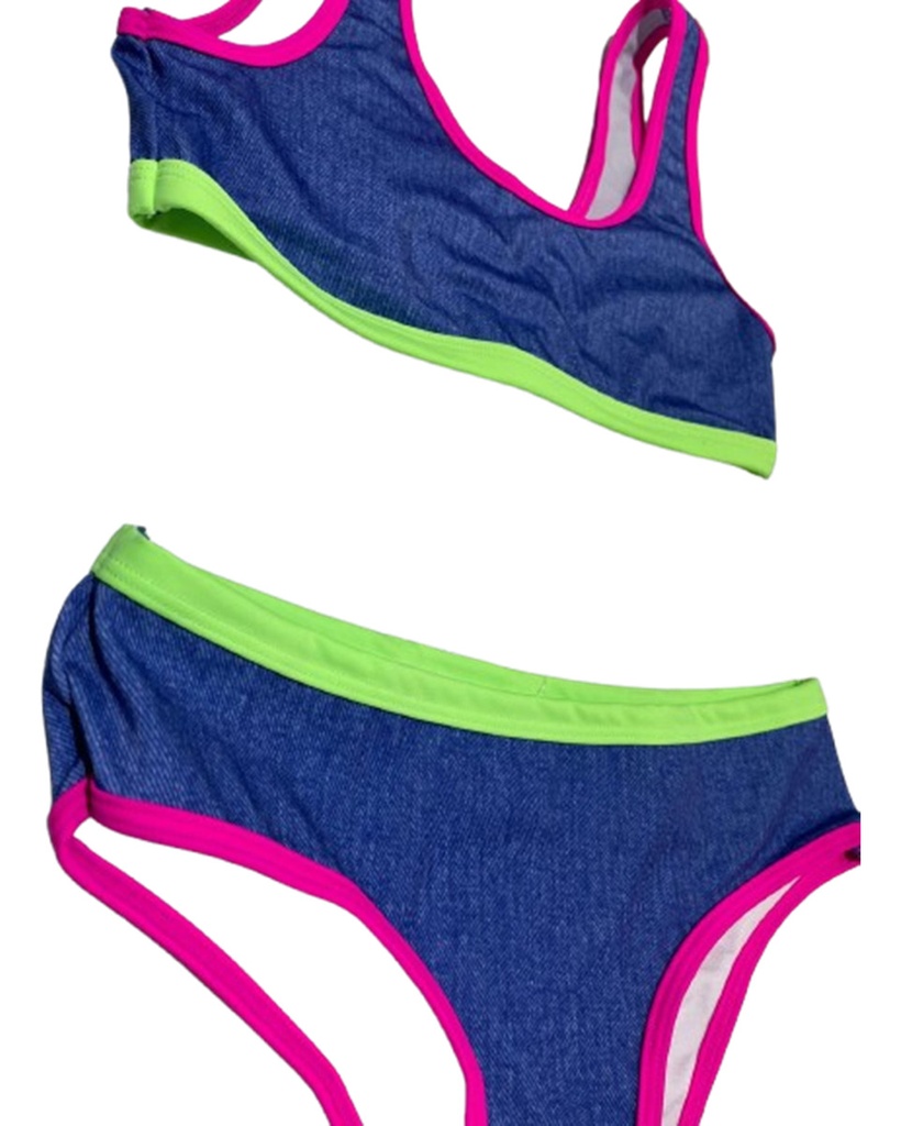 Bikini Traje De Baño Jean Lineas Fluo Tutta La Frutta 400 25