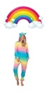 Pijama De Mujer Mono De Peluche Plush Unicornio Multicolor