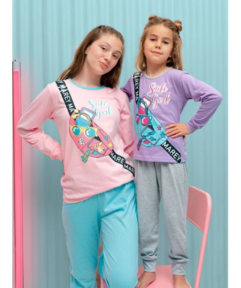 Pijama De Nena Invierno Algodon Estampado Marey 6046
