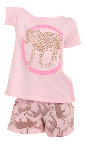 Pijama Nena Remera Short Algodon Print Verano Mumi Doll 5149