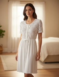 [FER827239CRE2] Camison Corto Manga Corta De Algodon Marcela Ferz 827239