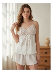 Pijama Sexy Solera + Short De Verano Algodon Ferz 828089