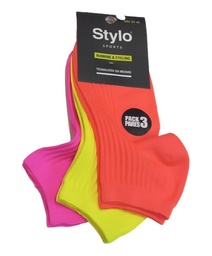 [STYA154SURU] Media Mujer Soquete Fluo Microf. Deport. Pack X3 Stylo A154