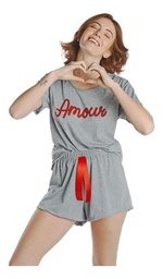 Pijama De Mujer Amour Verano Remera Y Short Maria Pia Ar 474