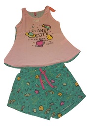 Pijama Nena Niña Musculosa Short De Verano So Pink Art 11366