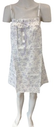 [FER827294BLA1] Camison De Verano Algodon Estampado Marcela Ferz 827294