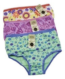 Bombacha Culotte Nena Pack X 3 Algodon 92% Corinto Art 9899