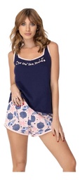 Pijama Algodon Mujer Verano Musculosa Short So Pink Ar 11720