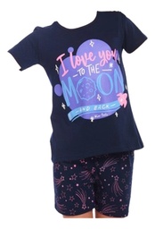 [MUM5148AZU1] Pijama Nena Remera Short Algodon Moon Verano Mumi Doll 5148