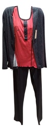 Pijama 3 Piezas Saco Musculosa Y Pantalon Algodón Ferz 8318