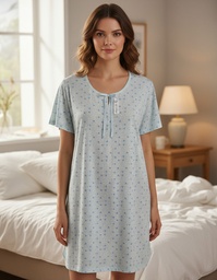 [FER827352CEL1] Camison Manga Corta Verano Algodon Marcela Ferz 827352